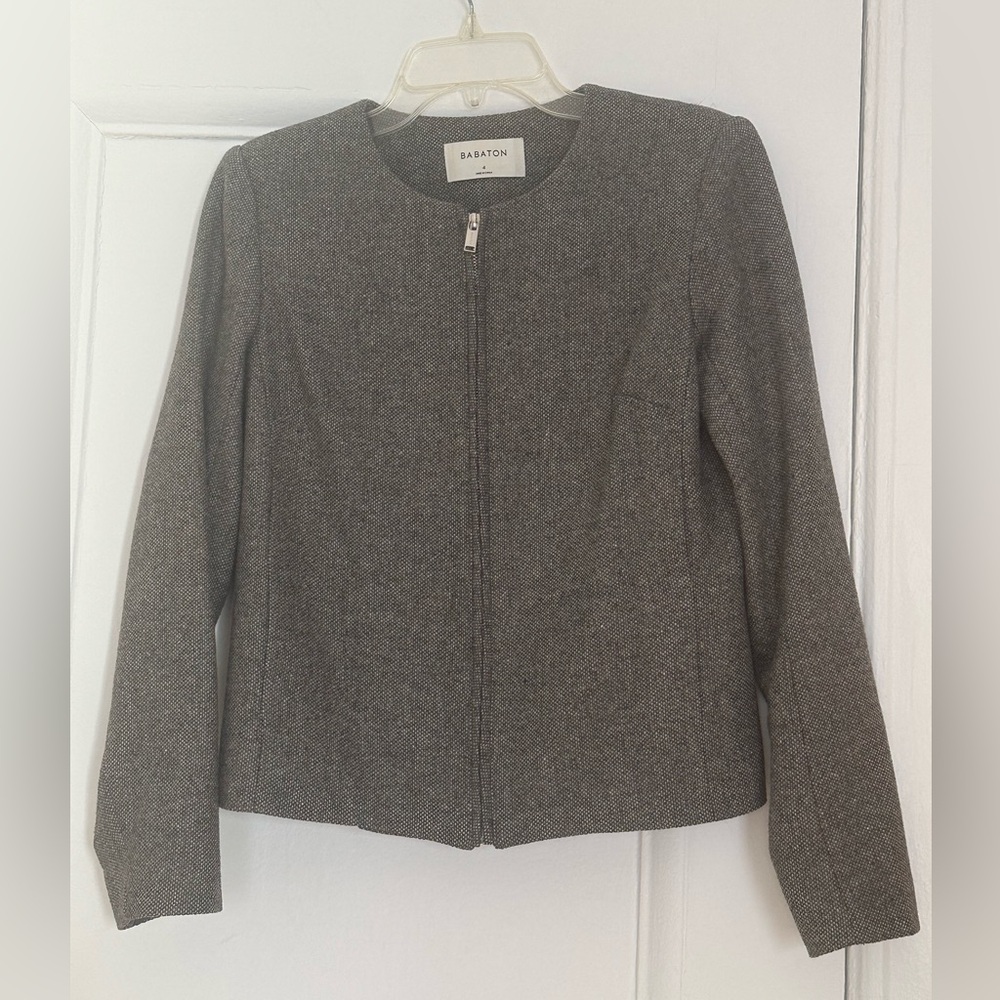 Babaton Gray Tweed Women's Jacket - wool, fully lined